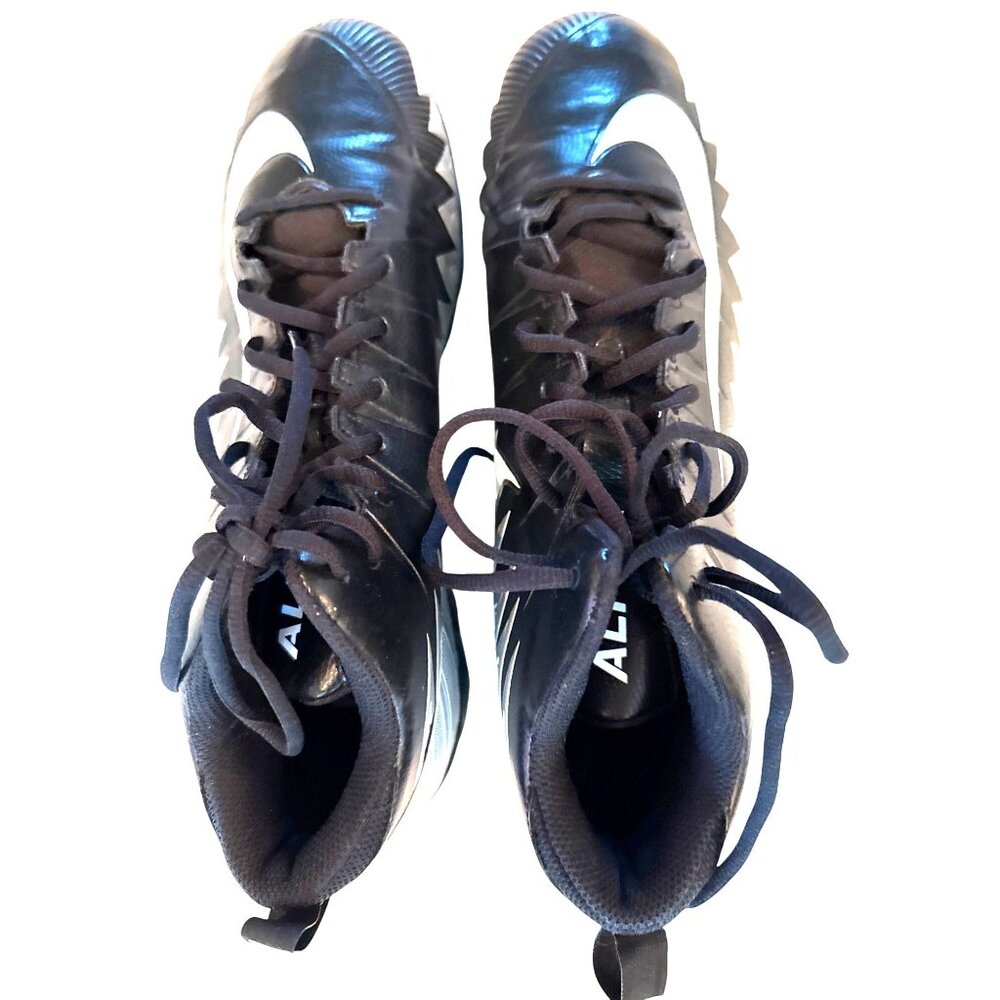 Nike Alpha Menace Elite 2 Football Cleats Size 12 Black/White Synthetic & Fabric
